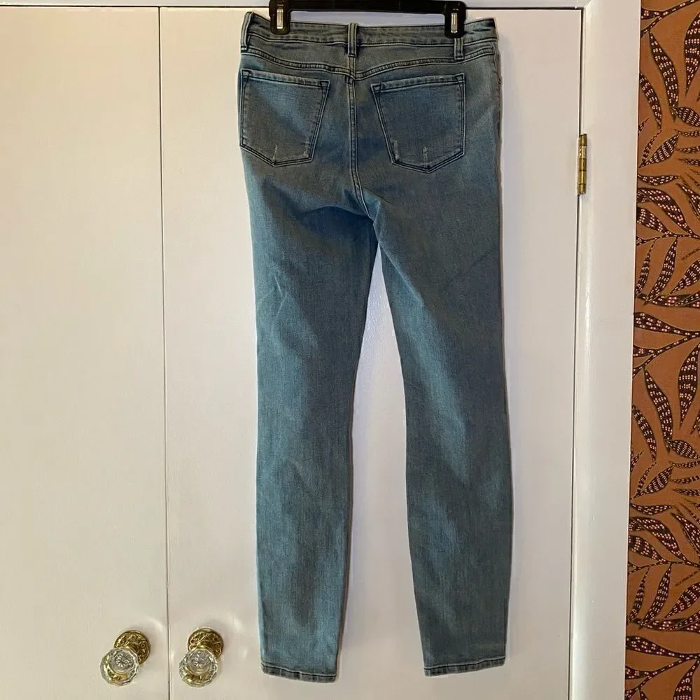 PRANA Organic Cotton Blend Distressed Denim Skinny Jeans Women’s Size 8